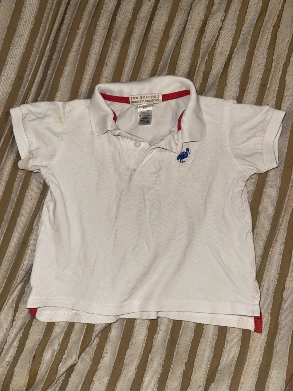 The Beaufort Bonnet Company White Polo with Blue Embroidered Logo
